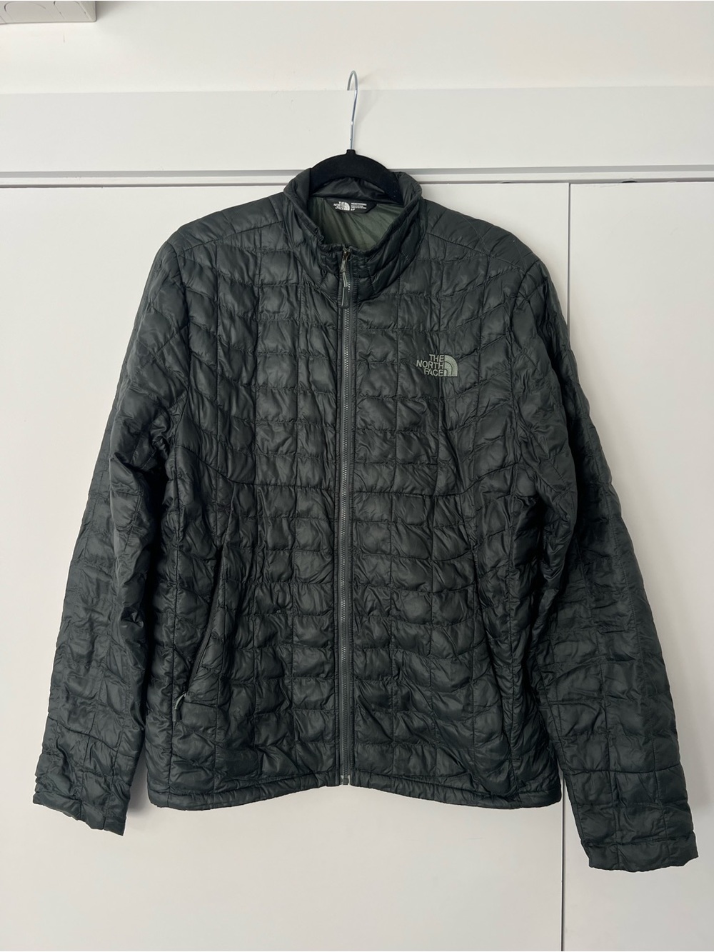Men's The North Face ThermoBall Quilted Puffer Jacket Dark Green Size S